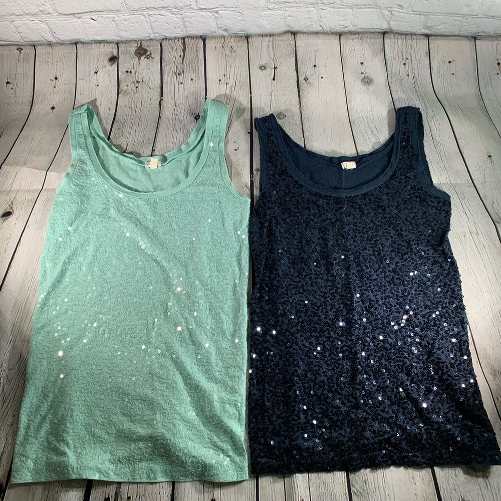 J. Crew Factory Sequined Tank Top Lot of 2